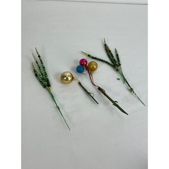 Mercury Glass Multi Color Christmas Bead Spikes Stems Picks Christmas Floral Pic - Picture 1 of 5